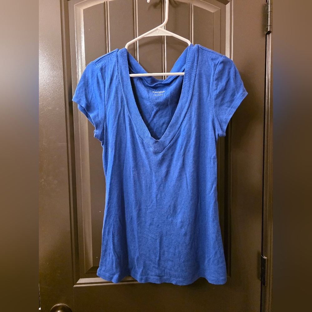 Exoress Blue Deep V Shirt